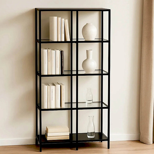 Стеллаж Нора 900 со стеклянными полками