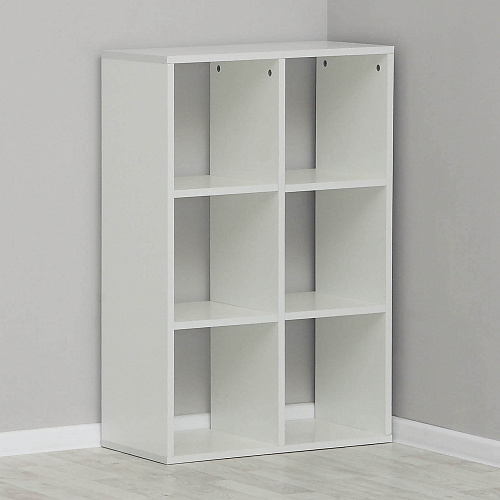 Стеллаж 6 ячеек вертикальный Белый жемчуг