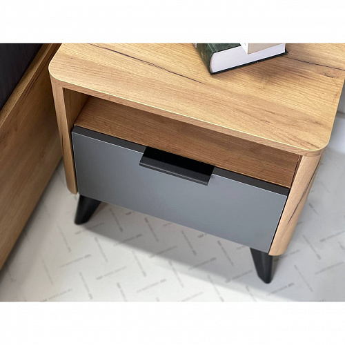 Тумба прикроватная Адам дуб крафт золотой/графит