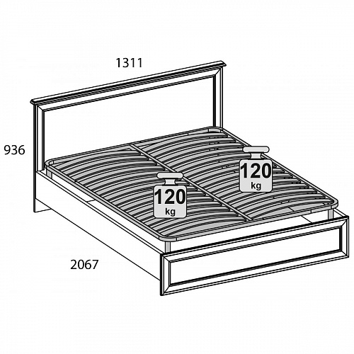 Кровать 120 TIFFANY Вудлайн кремовый