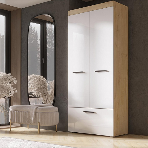 Шкаф Бастон Дуб Вотан/Белый гладкий