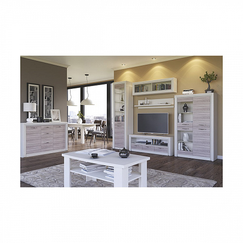 Тумба RTV 3S OLIVIA Вудлайн крем/дуб анкона