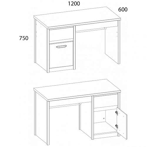 Набор детской мебели JAZZ №1 Каштан найроби/Оникс