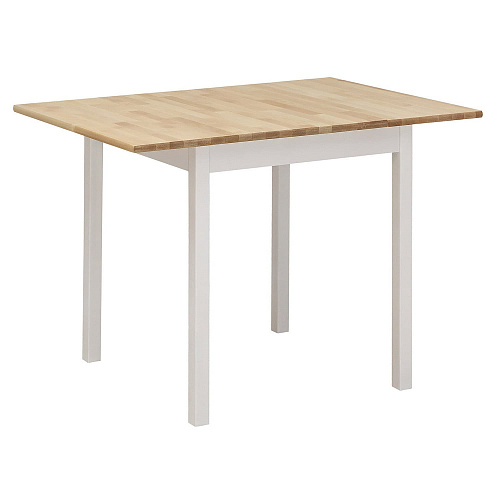 Стол раскладной малый ИДЕЯ массив Бесцветный (Лак)/СНЕГ