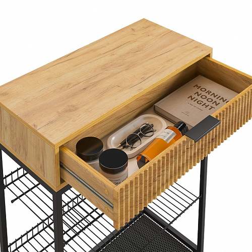 Обувница Вельвет дуб крафт золотой/черный муар