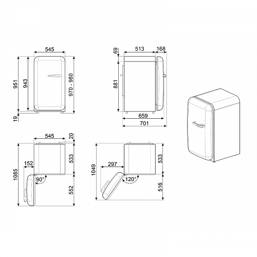 Холодильник SMEG FAB10LOR6