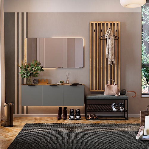 Прихожая Бери К6 дуб крафт золотой/графит