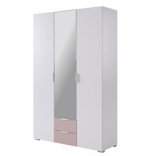 Набор детской мебели Зефир К1 белое дерево/белый муар/пудра розовая (эмаль)