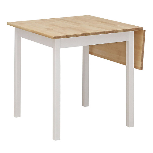 Стол раскладной малый ИДЕЯ массив Бесцветный (Лак)/СНЕГ