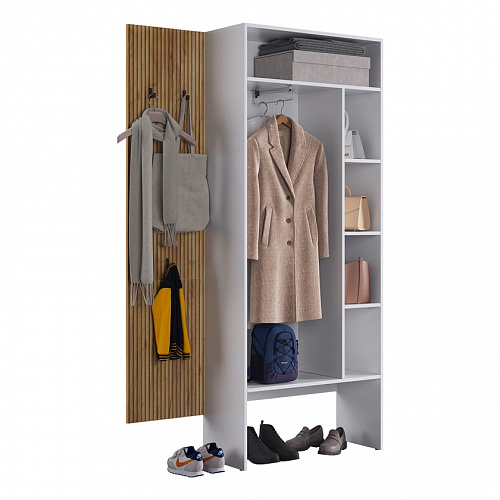 Прихожая К6 дуб крафт золотой/белое дерево