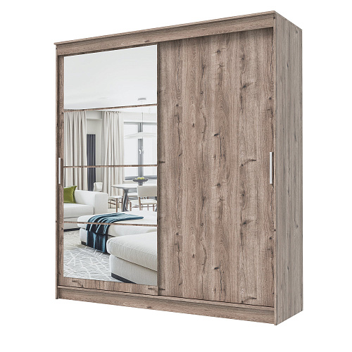 Шкаф-купе ГРАНД 1 2,0 Дуб горный/Зеркало/Дуб горный