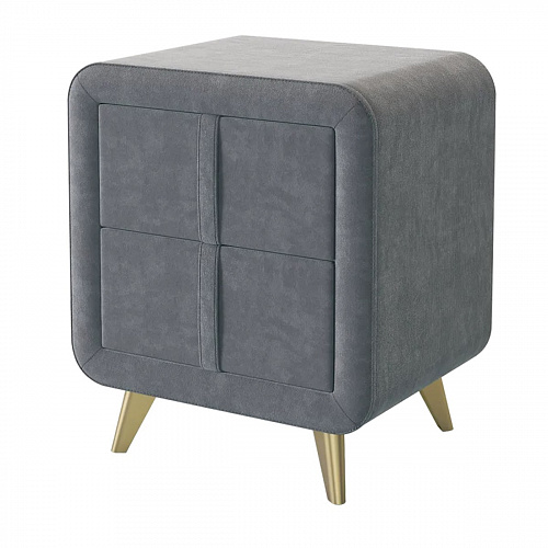 Тумба прикроватная Софи 2 графит (велюр)