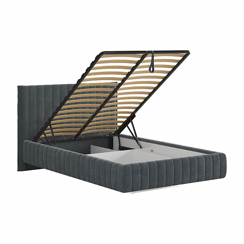 Кровать с подъемным механизмом Твикс 120х200 графит (велюр)