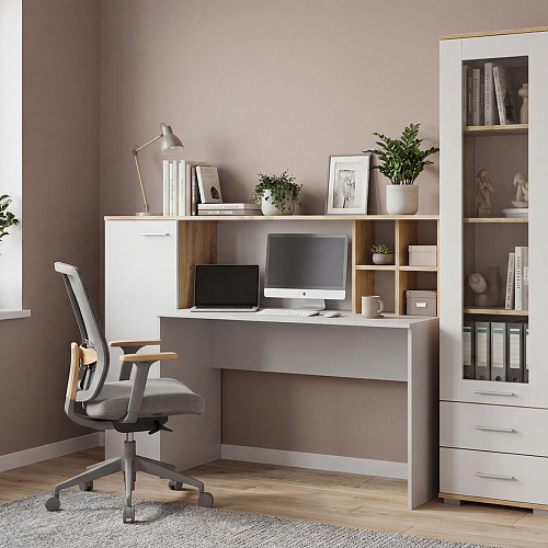 Стеллаж-витрина НК FUN СТ-3.180 Дуб Вотан/Белый