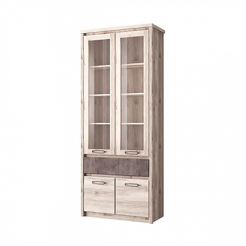 Шкаф с витриной 2V2D1S JAZZ Каштан найроби/Оникс