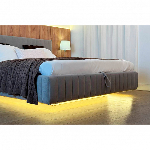 Кровать с подъемным механизмом Твикс 160х200 графит (велюр)