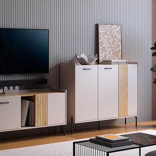 Гостиная Доминика К2 кашемир/дуб крафт золотой