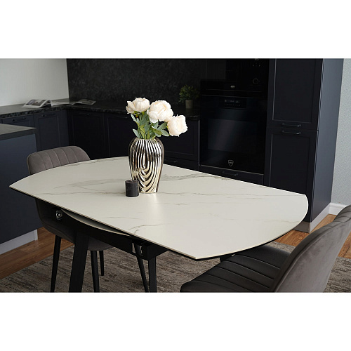 Стол обеденный керамический Раунд Белый