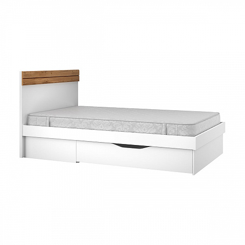 Кровать TAURUS 120S Белый/Дуб вотан