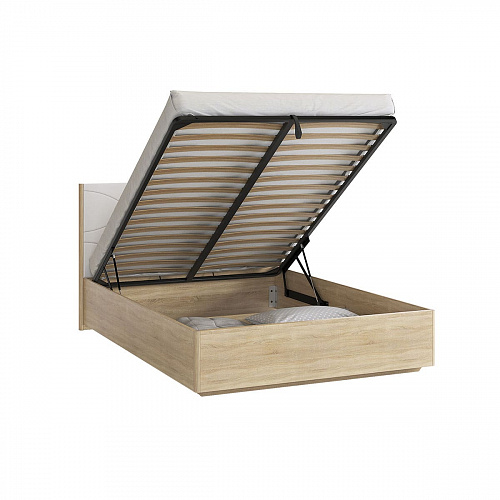 Кровать с подъемным механизмом Зара Люкс 160х200 дуб сонома/белый