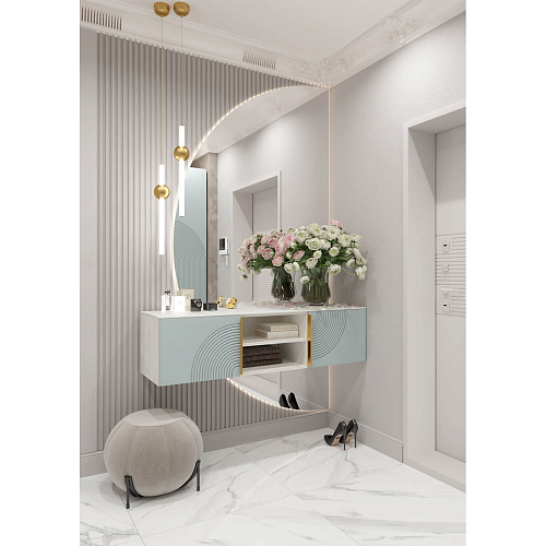 Антресоль Орион ОА140-03 Дуб Харбор белый/Шарли бриз