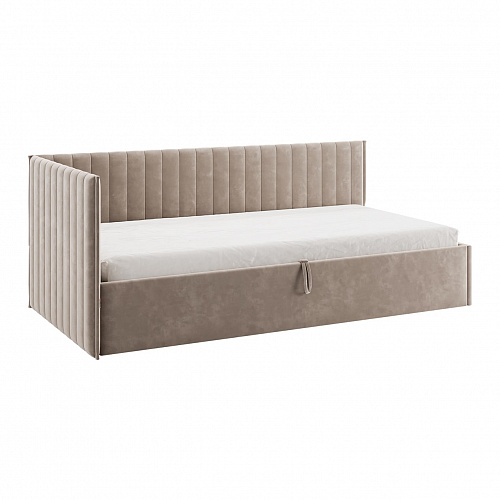 Кровать с подъемным механизмом Твикс (Тахта) 90х200 латте (велюр)