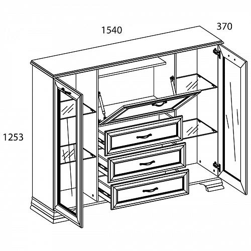 Тумба 2V1D3S TIFFANY Вудлайн кремовый