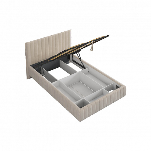 Кровать с подъемным механизмом Твикс 120х200 крем (велюр)