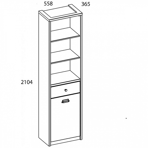 Шкаф открытый 1D1S/D2 DIESEL дуб мадура/энигма
