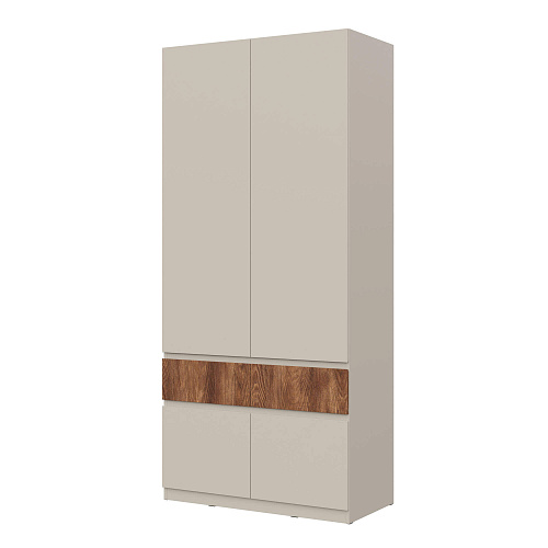 Шкаф НК PIANO 2-х створчатый Кашемир/Каштан