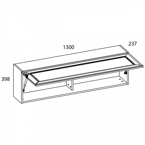 Полка навесная 1D TIFFANY Вудлайн кремовый