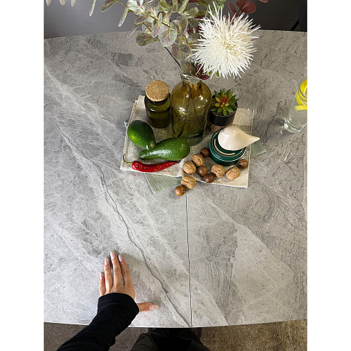 Стол обеденный Kenner BR1200 черный/керамика ITALIAN MIDDLE GRAY