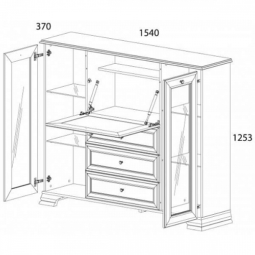 Тумба 2V1D3S TIFFANY Белый