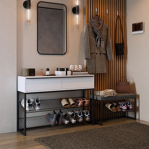 Обувница Крафт 1 черный муар/графит