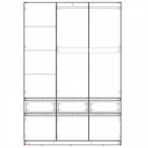 Шкаф НК PIANO 3-х створчатый Кашемир/Каштан