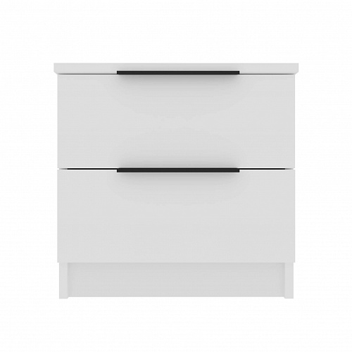 Тумба Катрин с двумя ящиками Белый шагрень