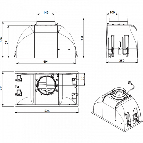 Встраиваемая вытяжка FALMEC CGIW50.E26P2#EUN490F