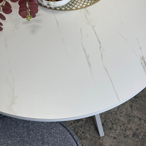 Стол обеденный Kenner DO1200 белый/керамика мрамор белый