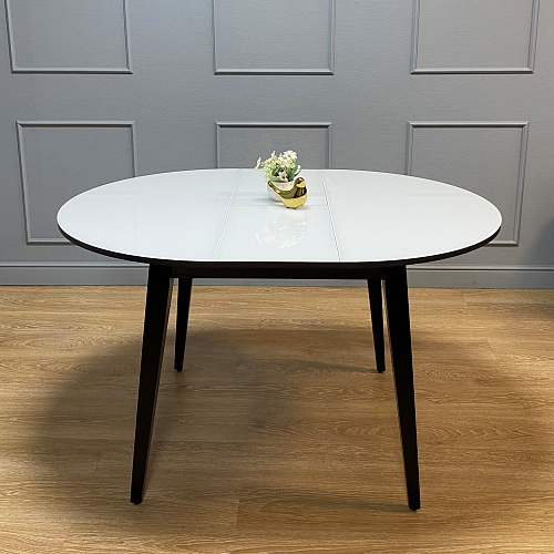 Стол обеденный Kenner 1000 М венге/стекло белое глянец