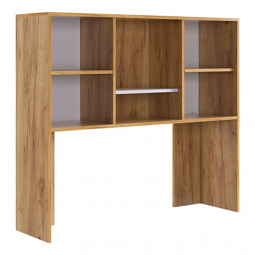 Надстройка стола компьютерного Лайт-2 дуб крафт золотой/белый