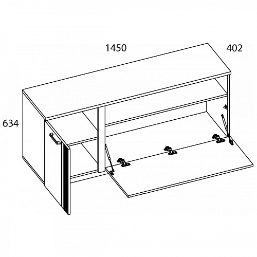 Тумба MATEO RTV 2DN Белый/Дуб наварра