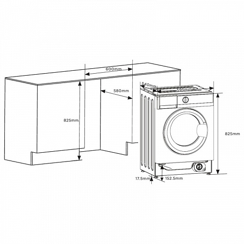 Встраиваемая стиральная машина с сушкой KORTING KWDI 14I96