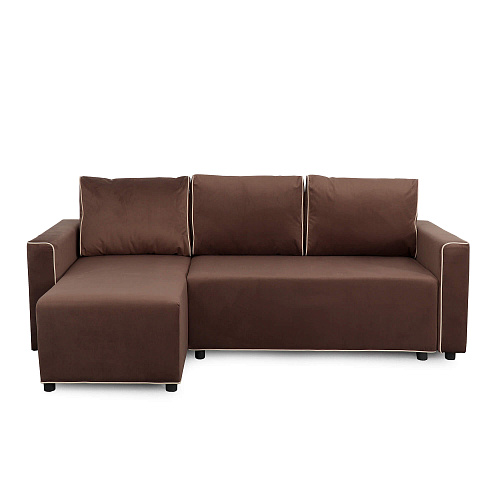 Угловой диван Некст Мора темно-коричневый/бежевый