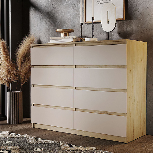 Комод ВЕГА Люкс 8Я Дуб Вотан/Сатин