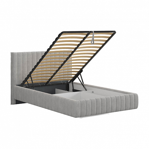 Кровать с подъемным механизмом Твикс 120х200 галька (велюр)