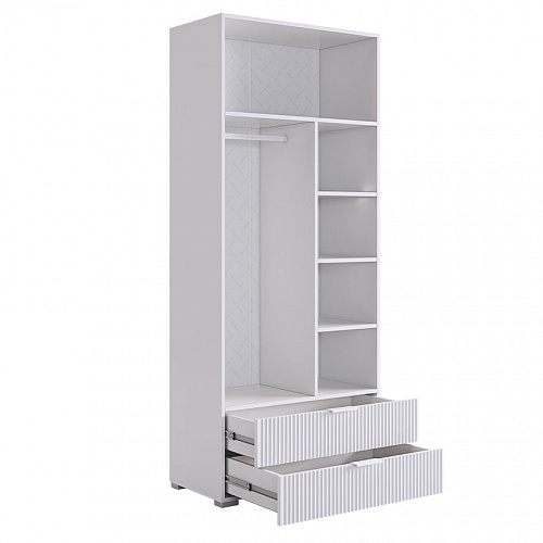 Шкаф двухдверный Зефир 120.01 белое дерево/белый (эмаль)