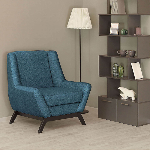 Кресло отдыха Комфорт-10 BRAVO BLUE/Венге