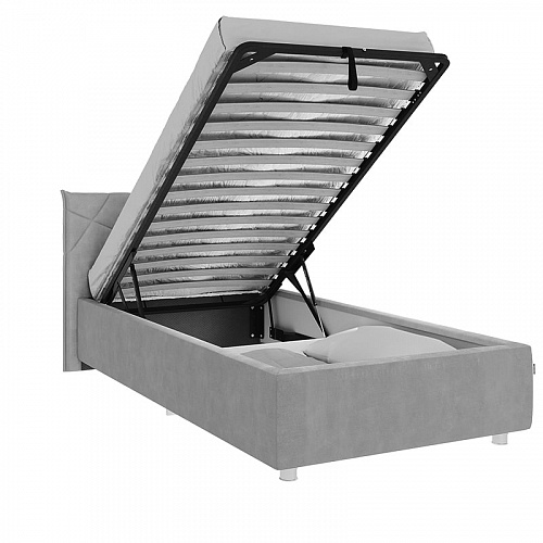 Кровать с подъемным механизмом Бест 90х200 графит (велюр)