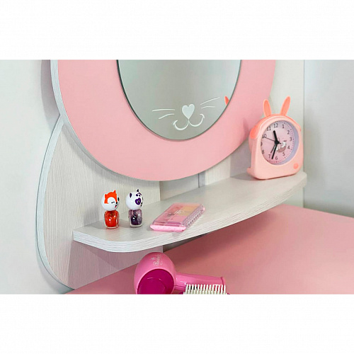 Набор детский Котенок белый рамух/розовый