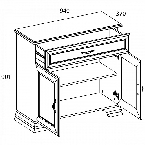 Тумба 2D1S TIFFANY Вудлайн кремовый